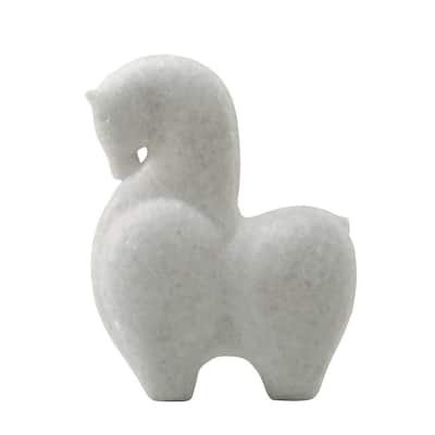 14" Clay Vase Distressed White Small