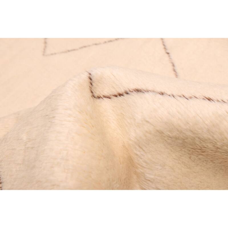 ECARPETGALLERY Hand-knotted Pak Finest Marrakesh Cream Wool Rug - 5'1 x 6'8