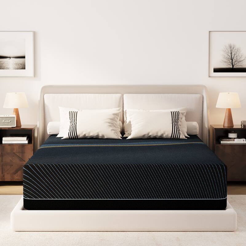 12-inch Black Memory Foam Mattress with Removable Cover, CertiPUR-US Certified - Queen