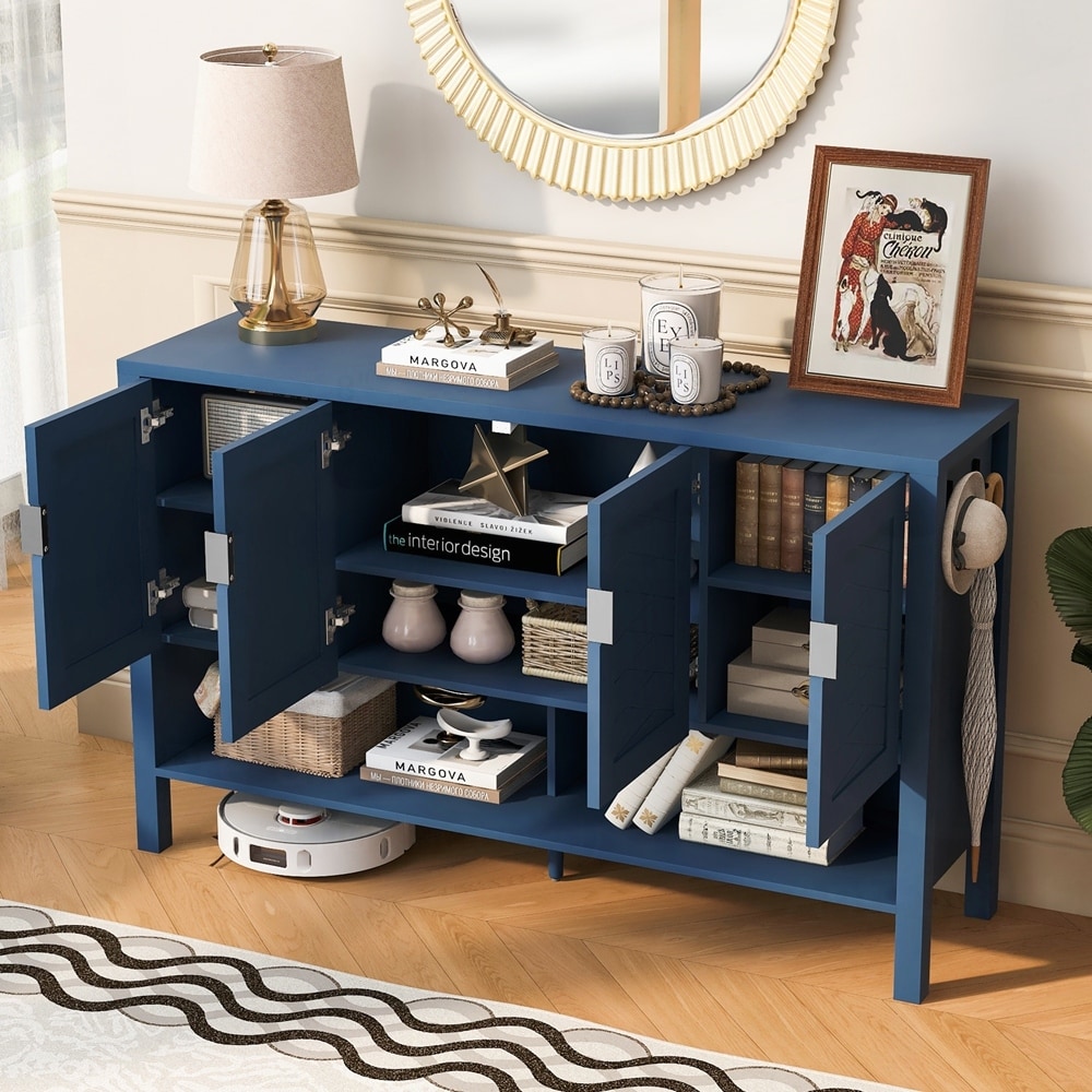 Storage Sideboard with 4-Doors Open Shelf