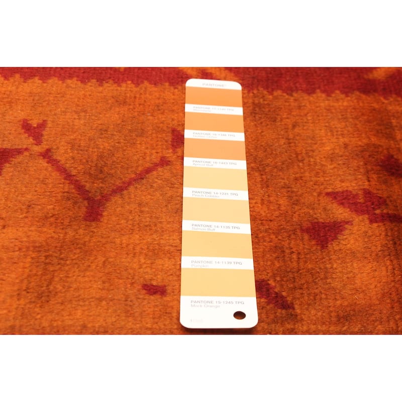 ECARPETGALLERY Hand-knotted Color Transition Burnt Orange Wool Rug - 2'8 x 7'7