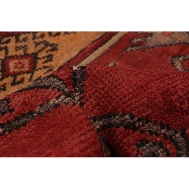 ECARPETGALLERY Hand-knotted Melis Vintage Red Wool Rug - 3'3 x 10'6