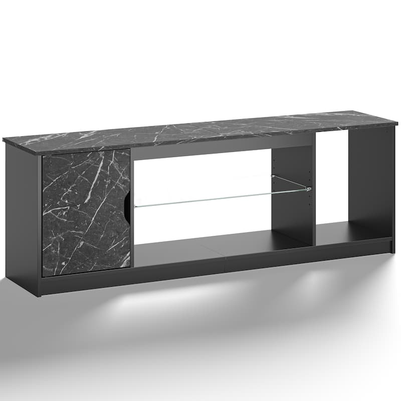Modern TV Stand for up to 65" TVs Gaming Entertainment Center with Adjustable Shelves for PS5 - 58 inches