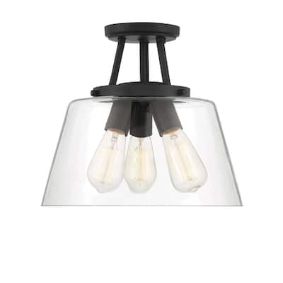 Savoy House Calhoun 3 Light 13" Wide Semi-Flush Ceiling Fixture