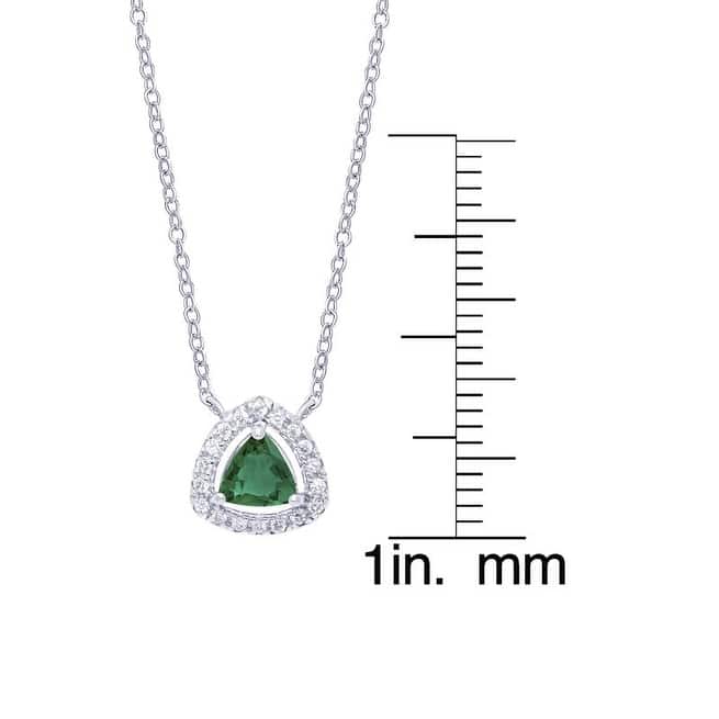 Victoria Townsend .925 Sterling Silver Green Quartz Trillion Shape Necklace