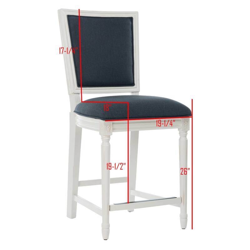 SAFAVIEH Judyth -26 Inch Light Grey/ Cream Rectangular Counter Stool (Set of 2) - 19.3" x 23.5" x 43.3" - 19Wx24Dx43H