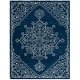 preview thumbnail 7 of 7, Lauren Ralph Lauren Handmade Gunlaug Oriental Medallion Wool Rug 8' x 10' - Navy/Ivory - Rectangle