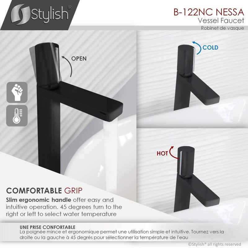 Stylish Nessa Single Handle Ht 12 1/2" Vessel Bathroom Faucet B-122
