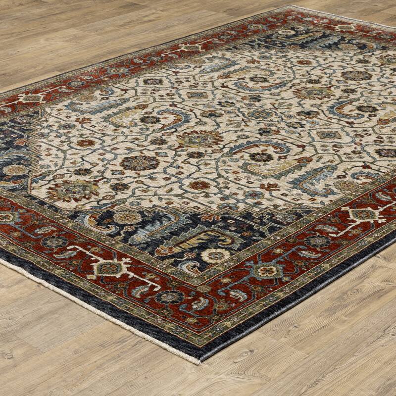 Style Haven Amelie Bordered Persian Ivory/ Red Indoor Area Rug