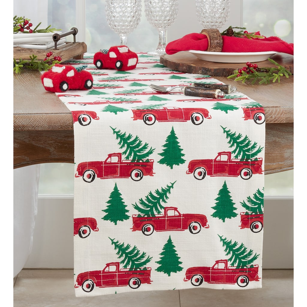Christmas Table Runner With Truck Design