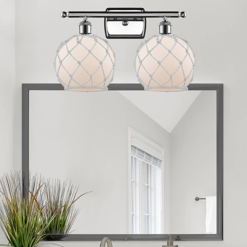 Innovations Lighting Farmhouse Rope 2 Light 16" Wide Bathroom Vanity