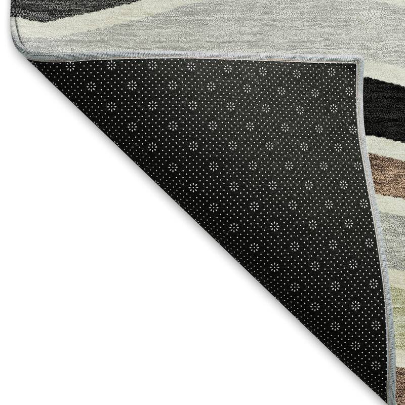 Machine Washable Indoor/ Outdoor Contemporary Stripe Chantille Rug