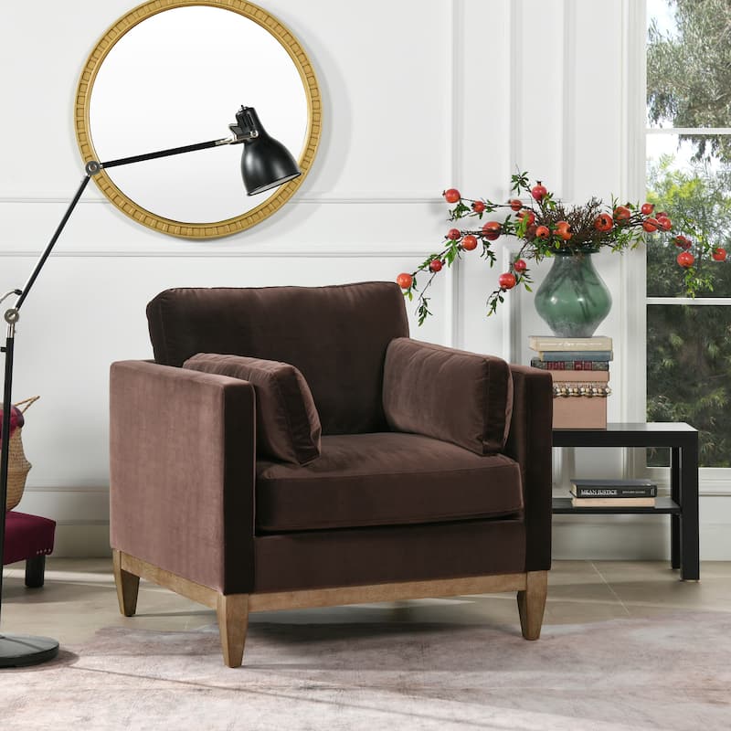 Knox 36" Modern Farmhouse Loose Pillow-Back Arm Chair
