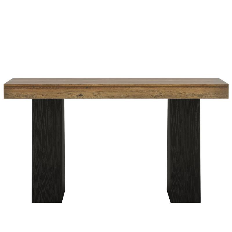 63-Inch Bar Table, Wood Rustic Counter Height Pub Table