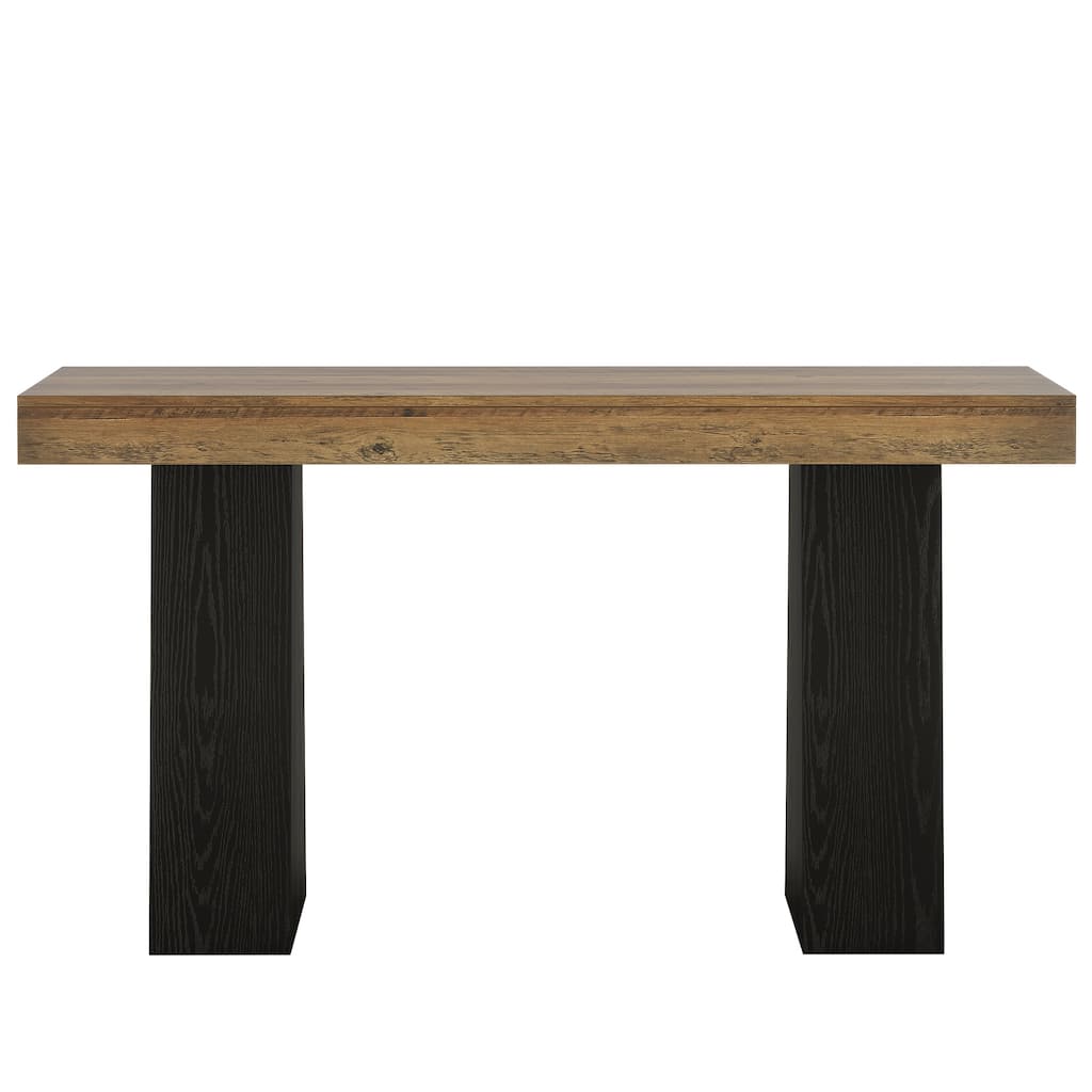 63-Inch Bar Table, Wood Rustic Counter Height Pub Table