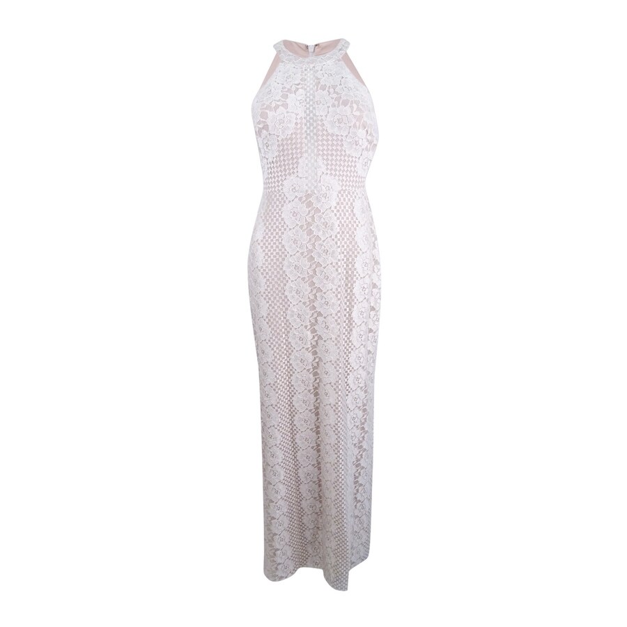 nightway lace halter gown