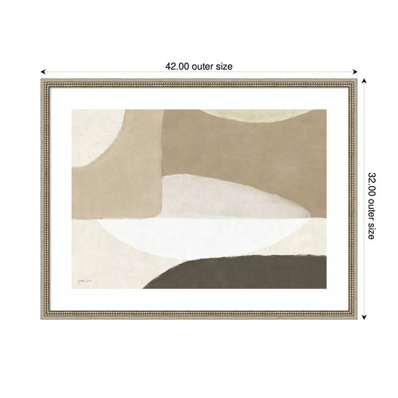 Kate and Laurel Abstract Neutral by Gabrielly Guedes Framed Wall Art Print