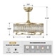 preview thumbnail 12 of 10, 19.69" Crystal Ceiling Fan with Lights and Remote, Gold - 19.69''