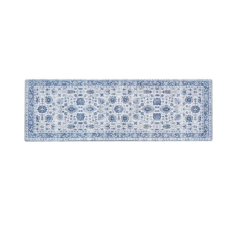 Linery & Co. Machine Washable Slip Resistant Vintage Medallion Patterned Accent Rugs
