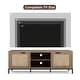 preview thumbnail 4 of 6, Anmytek Mid-Century Modern Herringbone TV Stand for TV Up to 65 Inches Rattan Console TV Table 59x15.7x21.7 inch