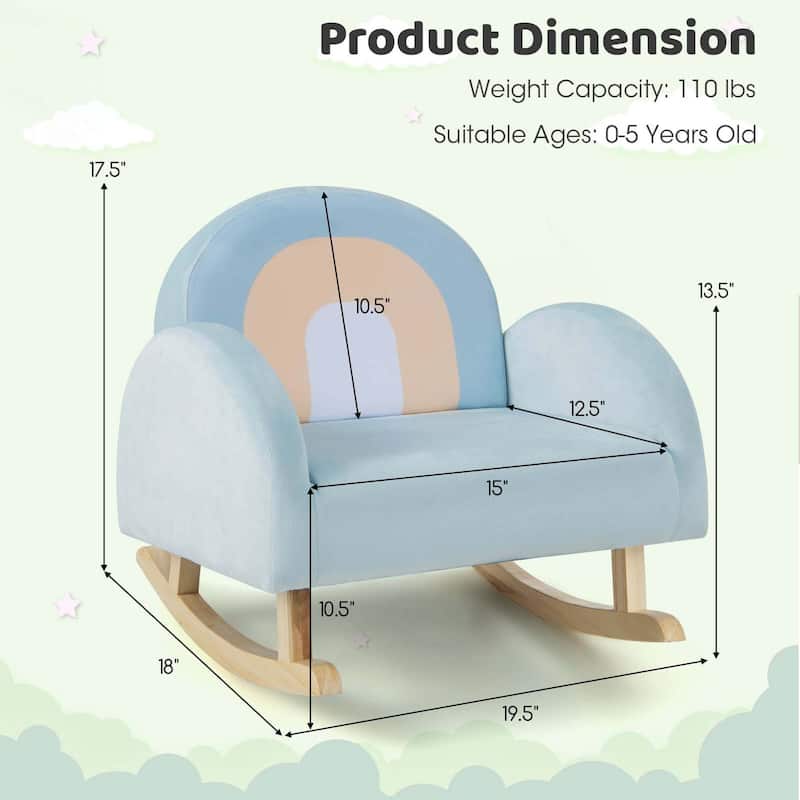 Costway Toddler Rocking Chair Children's Upholstered Velvet Rocker - See Details
