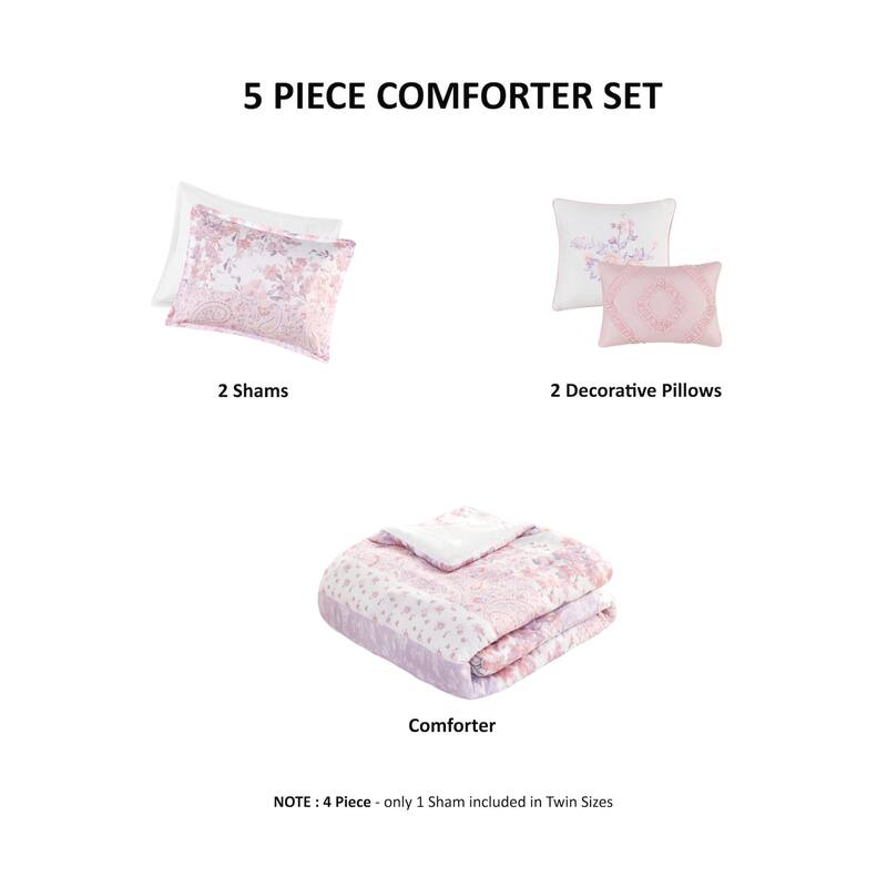 Intelligent Design Elodie Floral Paisley Comforter Set