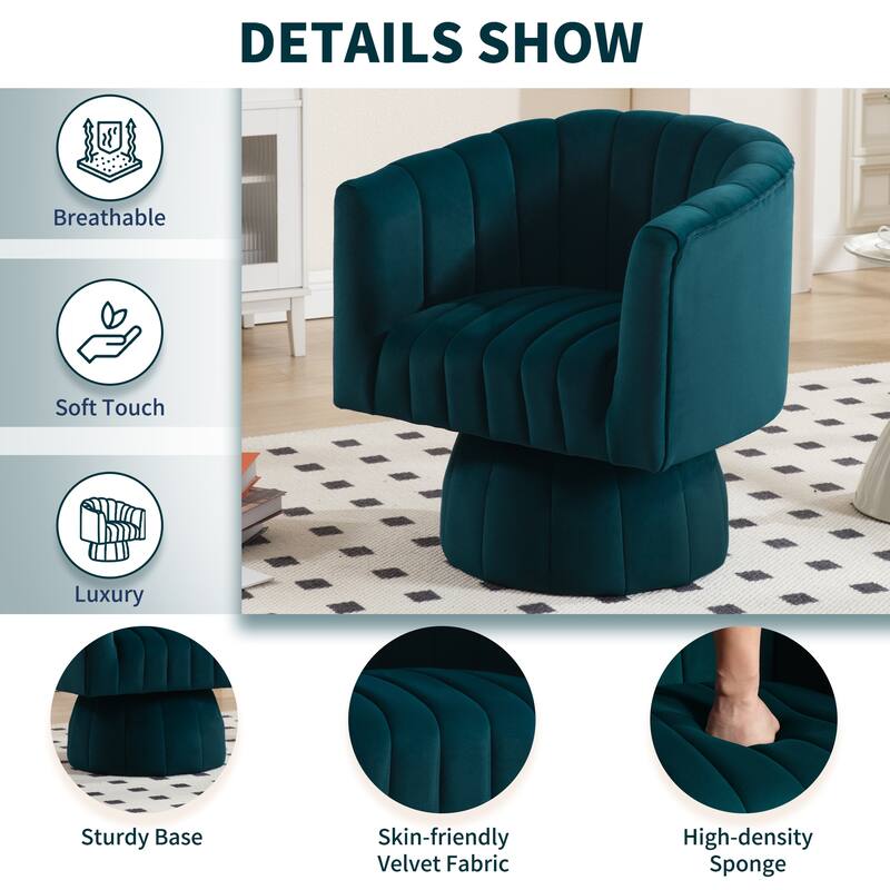 HOMYKA Swivel Accent Barrel Chair Cute Comfy Arm Chair