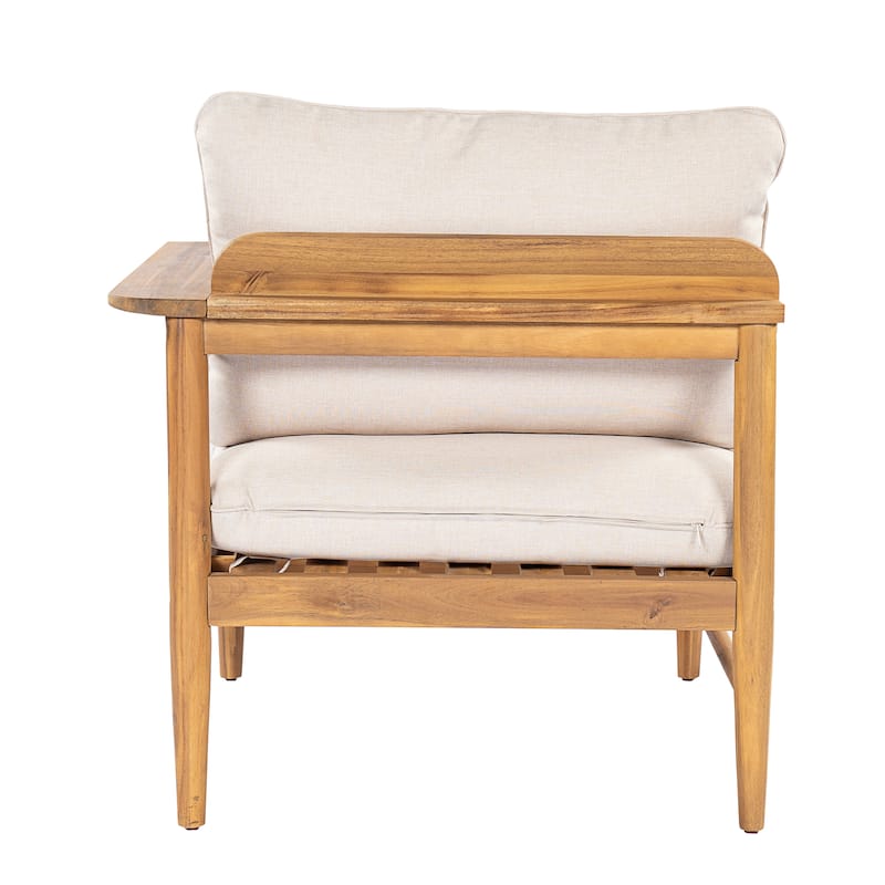 Christopher Knight Home - Terassi 5-Piece Acacia Wood Outdoor L-Shaped Sectional Sofa Set with Ottoman, Light Teak Finish