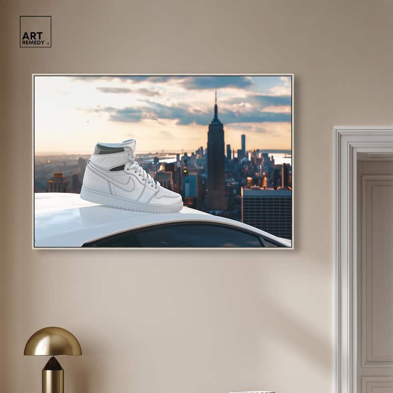 City Car and Sneakers Canvas by Art Remedy