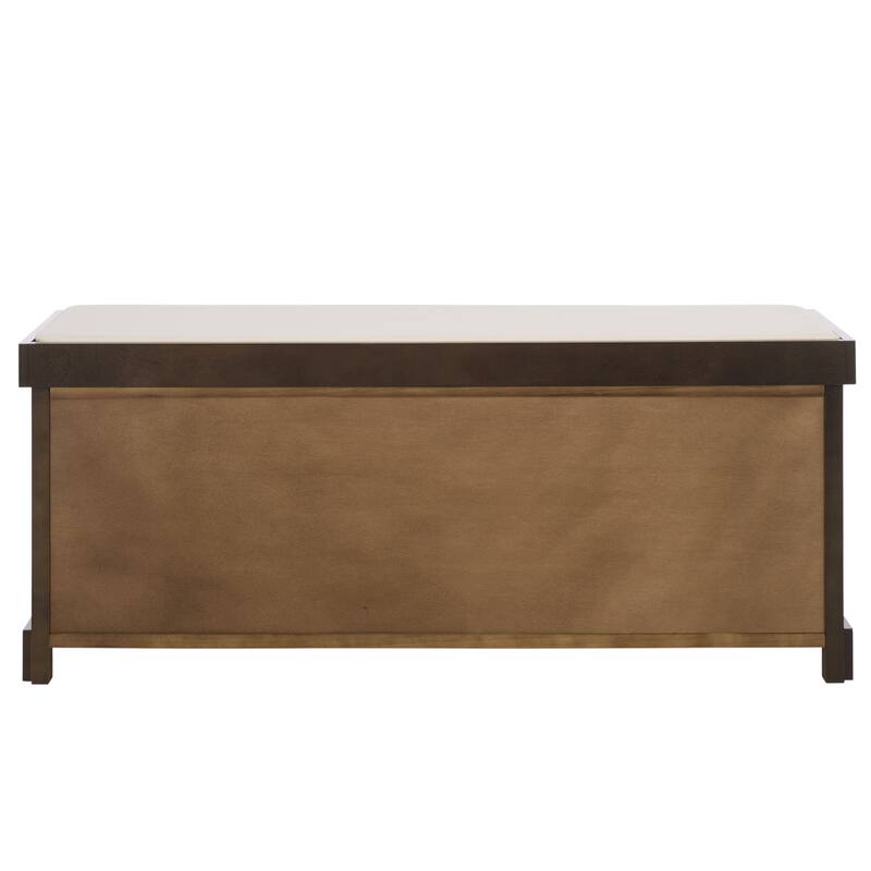 SAFAVIEH Eola Grey/ White Storage Bench - 47" x 16.1" x 19.9" - 47"W x 16"D x 20"H