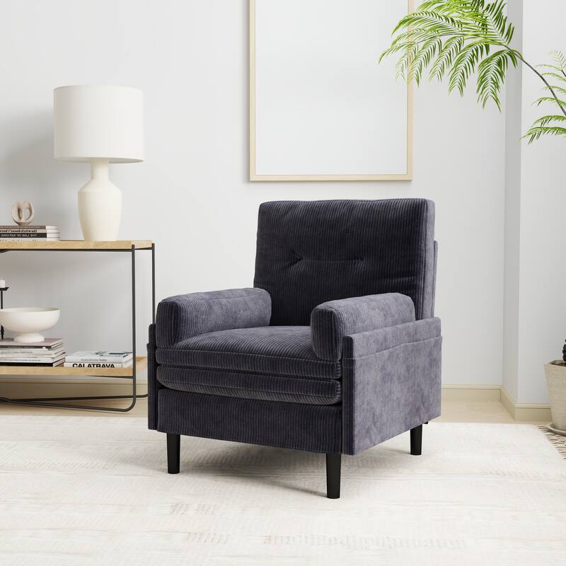 Corduroy Convertible Sofa, Ergonomic Lounge Chair and Bed