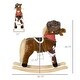 preview thumbnail 7 of 38, Toddler Rocking Horse with Authentic Sounds, Plush Velvet Fabric, Saddle, and Stirrup for Kids 3-8 Years