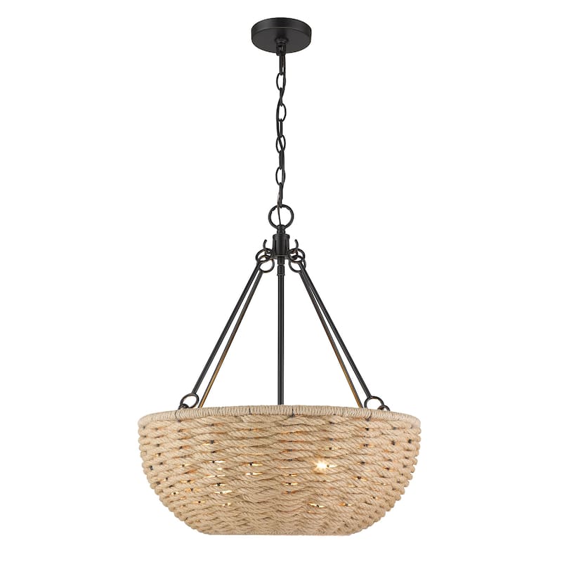Golden Lighting Hathaway 4-light Pendant in Matte Black