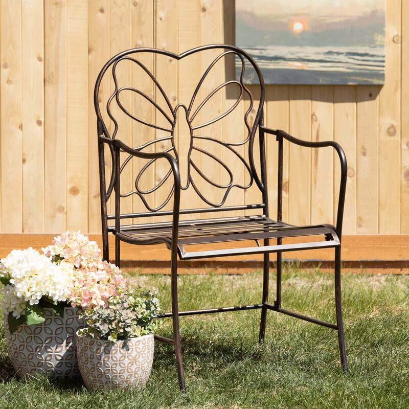 Sullivans 35" Copper Butterfly Garden Chair, Metal