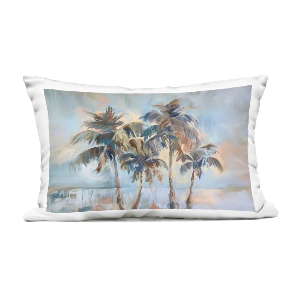 Stupell Cool Palm Trees Sunrise Printed Outdoor Throw Pillow Design by Ramona Murdock
