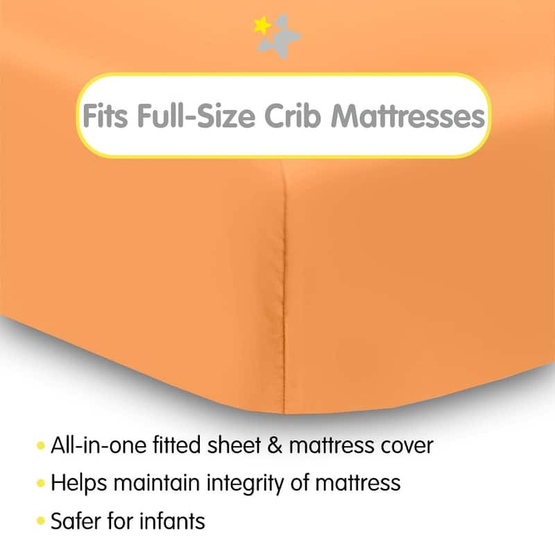 BreathableBaby All-in-One Fitted Sheet & Waterproof Cover for 52" x 28" Crib Mattress (2-Pack)