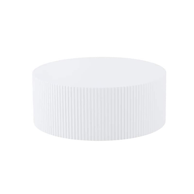 Low Round Coffee Table, Modern Accent Coffee Tables with Base, Wooden Circle Center Table for Small Space/Apartment