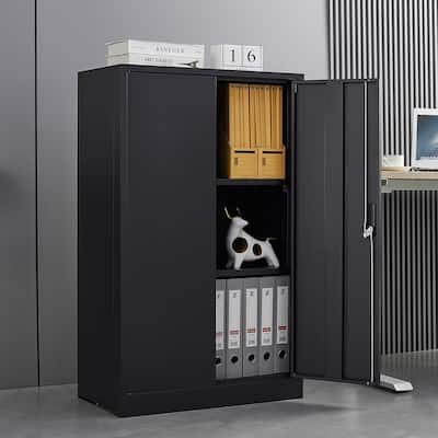 Metal Storage Cabinet with Locking Doors and Adjustable Shel
