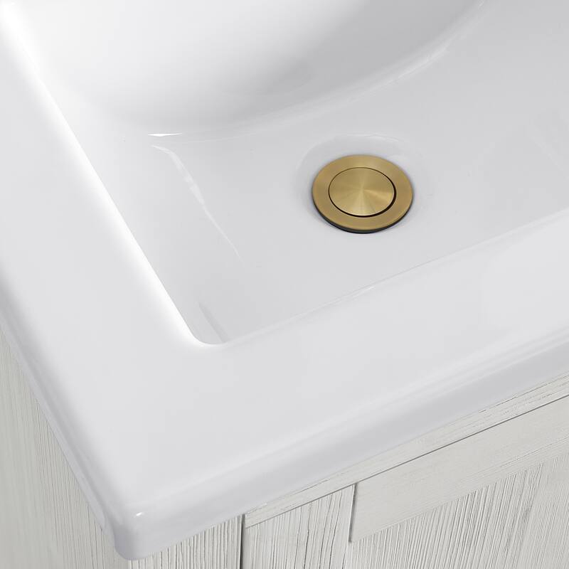 Gela Single Sink Bath Vanity with Drop-In Ceramic Basin without Mirror