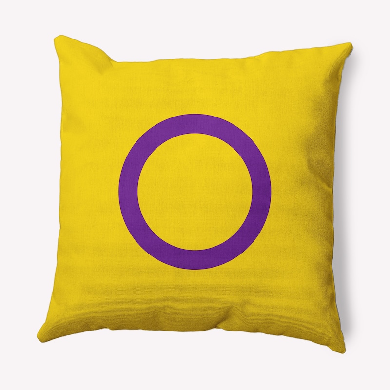 Pride Flag Outdoor Throw Pillow - 16" x 16" - Intersex