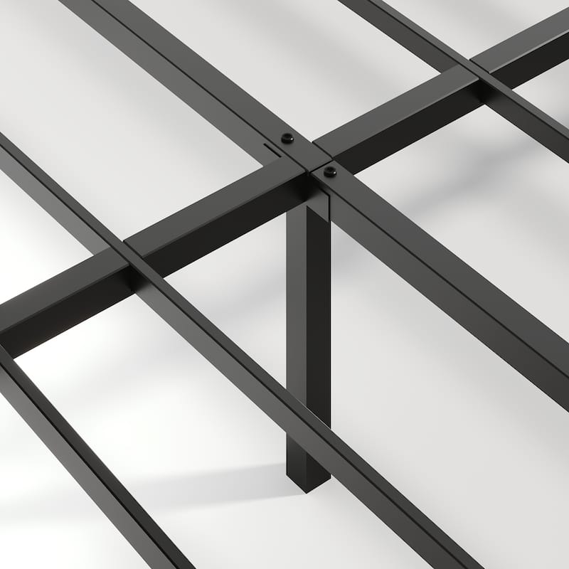 King Wavy Platform Bed Frame, Headboard with Charging Station/Modern Floating Bed with LED Light Strip/Metal Structural Support