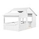 preview thumbnail 6 of 15, White Twin Size Solid Wood House Bed with Roof and Guardrail for Kids