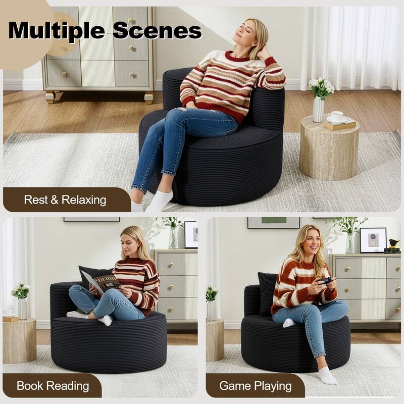 Plush Lounger Soft Sofa No Assembly Required