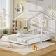 preview thumbnail 3 of 28, Gymax Wooden House Bed Twin to King Daybed w/ Safety Rails & Decorable White