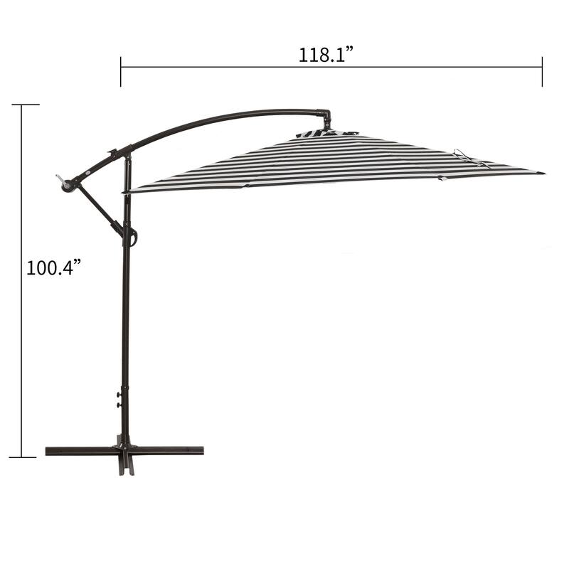 10ft Outdoor Patio Hanging Cantilever Umbrella