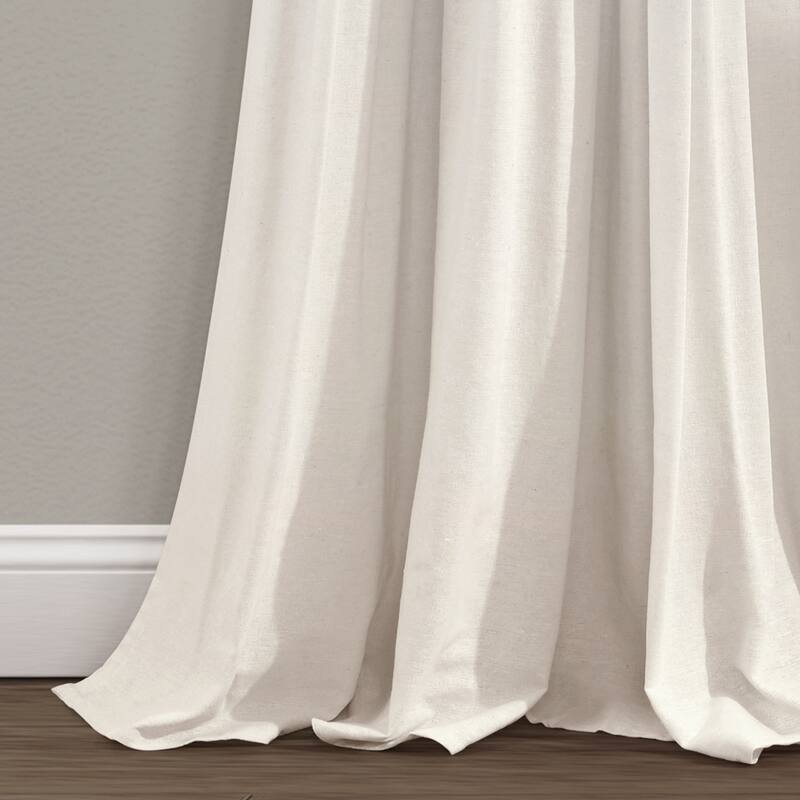 Lush Decor Linen Button Single Panel Window Curtain