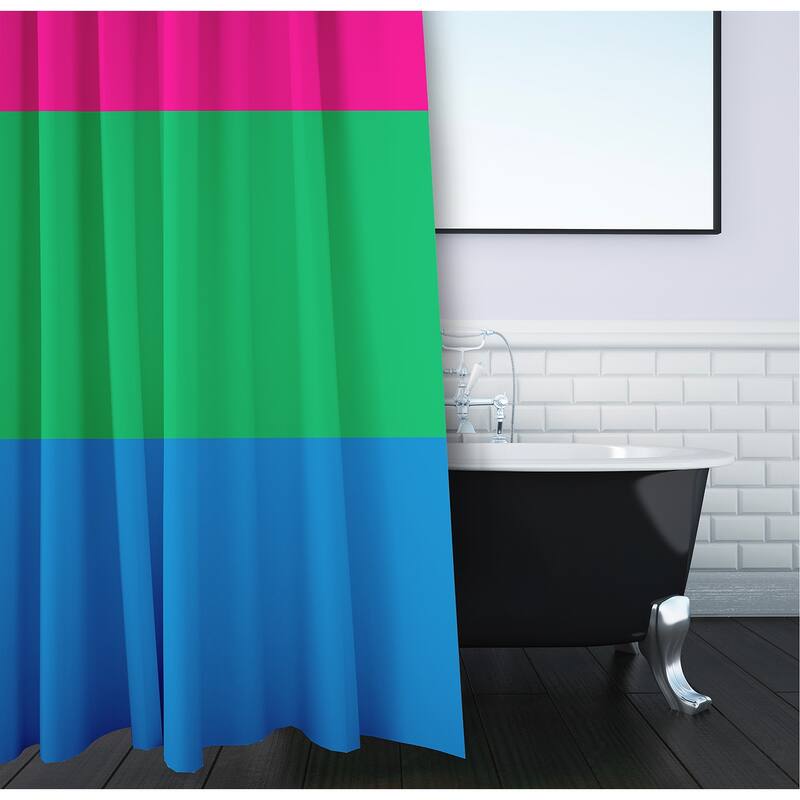 Inclusive Pride Flag Durable Poly Shower Curtain