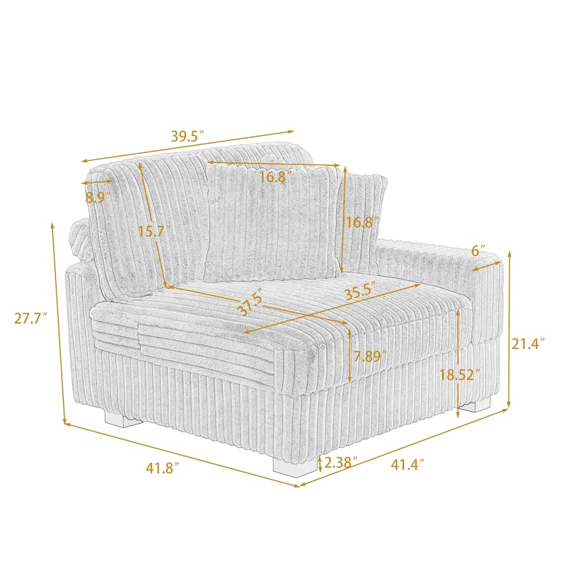 Cotton Flannel Armchair Sofa Corner Chairs for Living Room