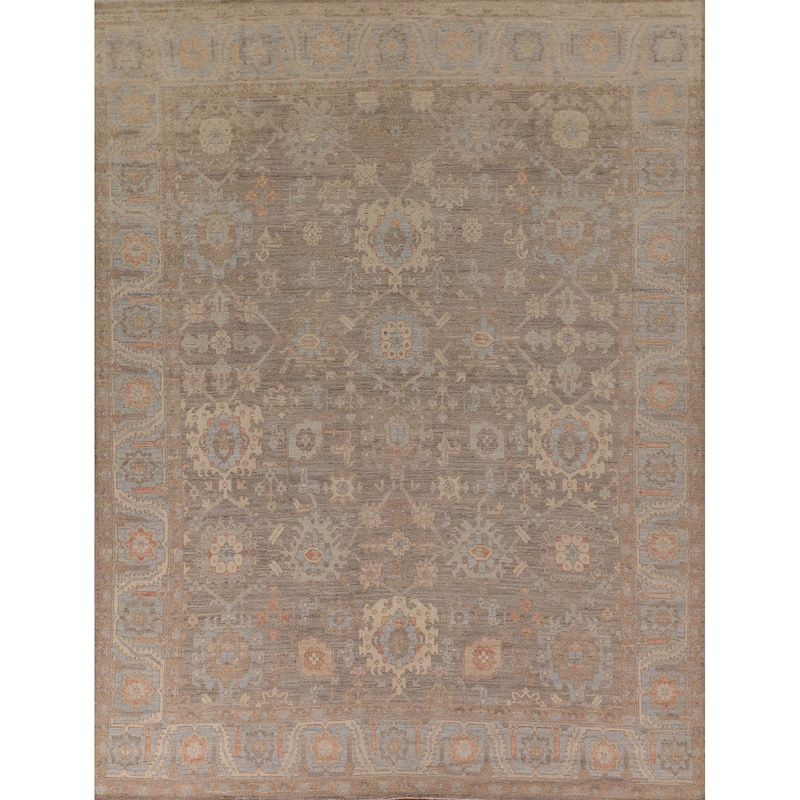 Vegetable Dye Oushak Oriental Area Rug Handmade Wool Carpet - 8'3" x 9'11"