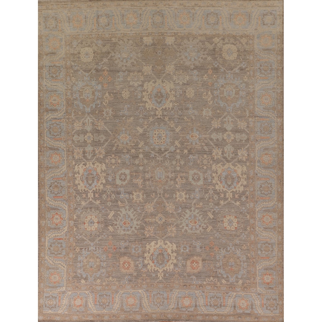Vegetable Dye Oushak Oriental Area Rug Handmade Wool Carpet - 8'3" x 9'11"